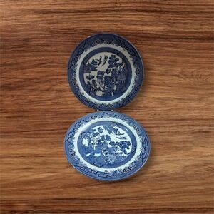 Churchill Willow Blue 10.25-Inch Dinner Plates Set Of 2 Made In England